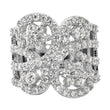 Sterling Silver Polished Floral CZ Ring