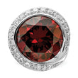 Sterling Silver Polished Red & Clear CZ Ring