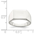 Sterling Silver 11x9mm Solid Back Signet Ring