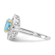 Sterling Silver & 14K Accent Sky Blue Topaz & Diamond Oval Ring