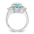 Sterling Silver & 14K Accent Sky Blue & White Topaz Ring
