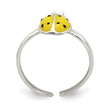 Sterling Silver Enameled & Polished Lady Bug Toe Ring