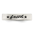 Sterling Silver Antiqued & Polished Faith Ring