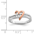 Sterling Silver Rhodium-plated Vermeil Polished Heart CZ Ring