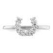 Sterling Silver Rhodium-plated Polished U Shaped Clear CZ Ring