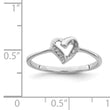 Sterling Silver Rhodium Polished Diamond Accent Heart Ring