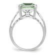 Sterling Silver Rhodium Green Quartz Ring