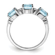 Sterling Silver Rhodium Diamond & Sky Blue Topaz Ring