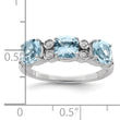 Sterling Silver Rhodium Diamond & Sky Blue Topaz Ring
