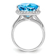 Sterling Silver Rhodium White Topaz & Blue Topaz Ring