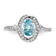 Sterling Silver Rhodium Diamond & Sky Blue Topaz Ring