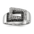 Sterling Silver Black & White Diamond Ring