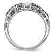 Sterling Silver Black and White Diamond Ring