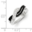 Sterling Silver Black and White Diamond Ring