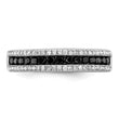 White Night Sterling Silver Rhodium-plated Black and White Diamond Band
