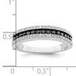 White Night Sterling Silver Rhodium-plated Black and White Diamond Band