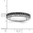 White Night Sterling Silver Rhodium-plated Black and White Diamond Band