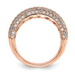 Sterling Silver Pav‚ Rose Gold-plated 113 Stone CZ Ring