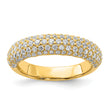 Sterling Silver Pav‚ Gold-plated 113 Stone CZ Ring