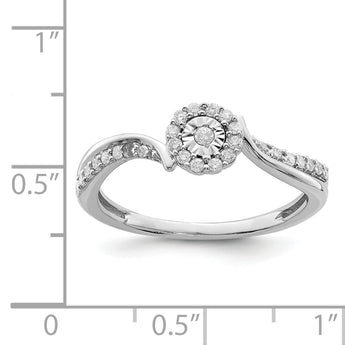 Sterling Silver Rhodium Diamond Ring