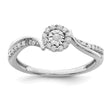 Sterling Silver Rhodium Diamond Ring