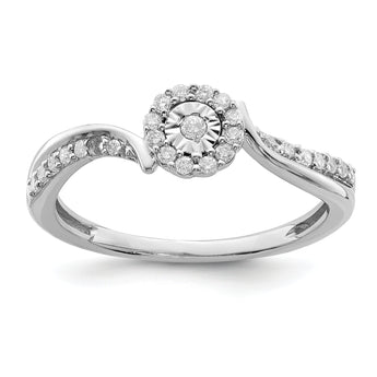 Sterling Silver Rhodium Diamond Ring