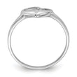 Sterling Silver Rhodium Plated CZ Heart Ring