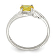 Sterling Silver Yellow Oval CZ Ring