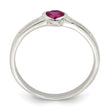Sterling Silver Red CZ Heart Ring