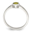 Sterling Silver Lime Green Round Bezel CZ Ring