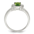 Sterling Silver Lime Green & White CZ Ring