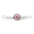 Sterling Silver Pink Round Bezel CZ Ring