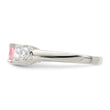 Sterling Silver Pink Round CZ WithSide Stones Ring