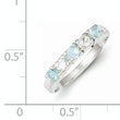 Sterling Silver Light Blue & White CZ Ring