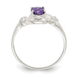 Sterling Silver Purple Oval CZ Ring