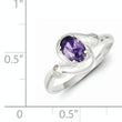 Sterling Silver Purple Oval CZ Ring