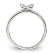 Sterling Silver Rhodium-plated Polished Butterfly Children's Ring