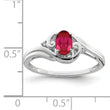 Sterling Silver Rhodium Plated Diamond & Ruby Ring
