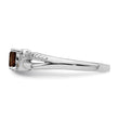 Sterling Silver Rhodium Smoky Quartz Diamond Ring