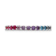 Prizma Sterling Silver Rhodium-plated Colorful CZ Eternity Band Ring