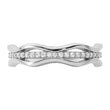 Sterling Silver Rhodium-plated CZ Wavy Ring