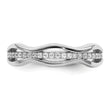 Sterling Silver Rhodium-plated CZ Wavy Ring