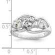 Sterling Silver Rhodium-plated Three Stone Twist CZ Ring