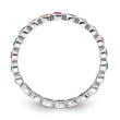 Sterling Silver Rhodium-plated Polished Multi-Color CZ Band Ring
