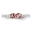Sterling Silver Rhodium-plated Pink CZ Ring