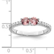 Sterling Silver Rhodium-plated Pink CZ Ring