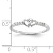 Sterling Silver E-coated CZ Heart Ring