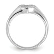 Sterling Silver Rhodium-plated Micro Pave CZ Heart Ring