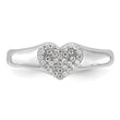 Sterling Silver Rhodium-plated Micro Pave CZ Heart Ring