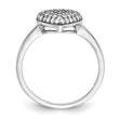 Sterling Silver Rhodium-plated Pave CZ Heart Ring